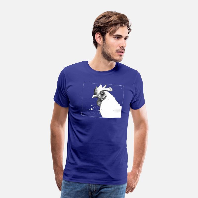Funny Crazy Chicken | Sketch drawing - white