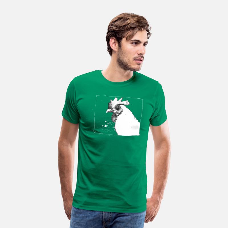 Funny Crazy Chicken | Sketch drawing - white
