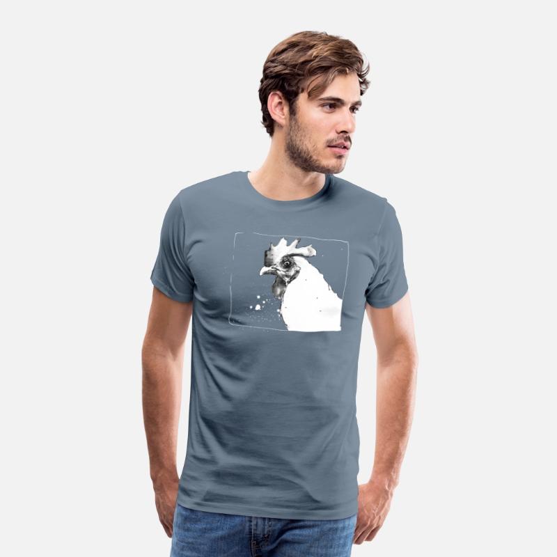 Funny Crazy Chicken | Sketch drawing - white