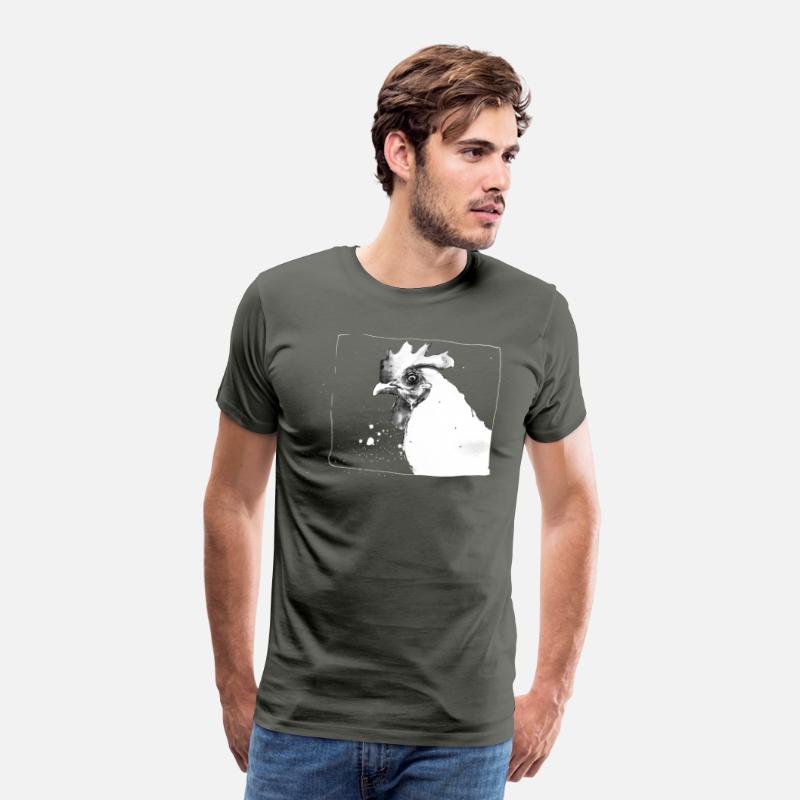 Funny Crazy Chicken | Sketch drawing - white