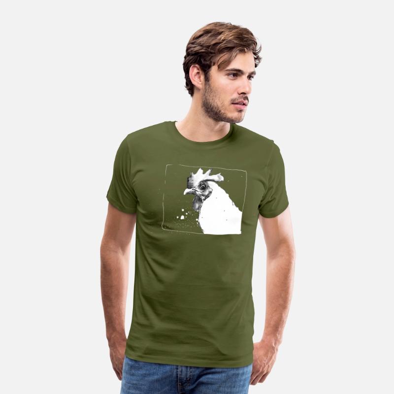 Funny Crazy Chicken | Sketch drawing - white