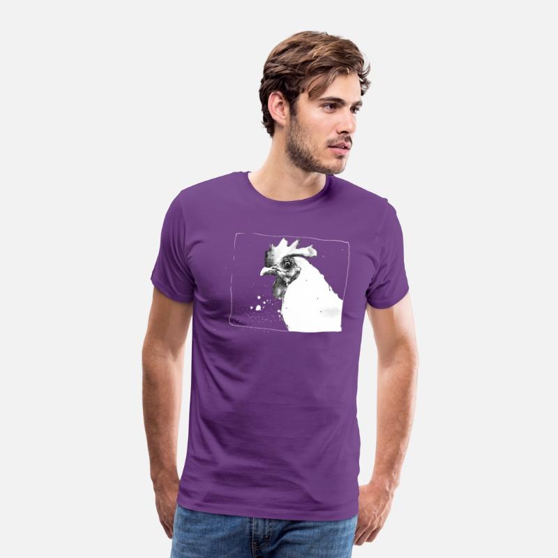 Funny Crazy Chicken | Sketch drawing - white