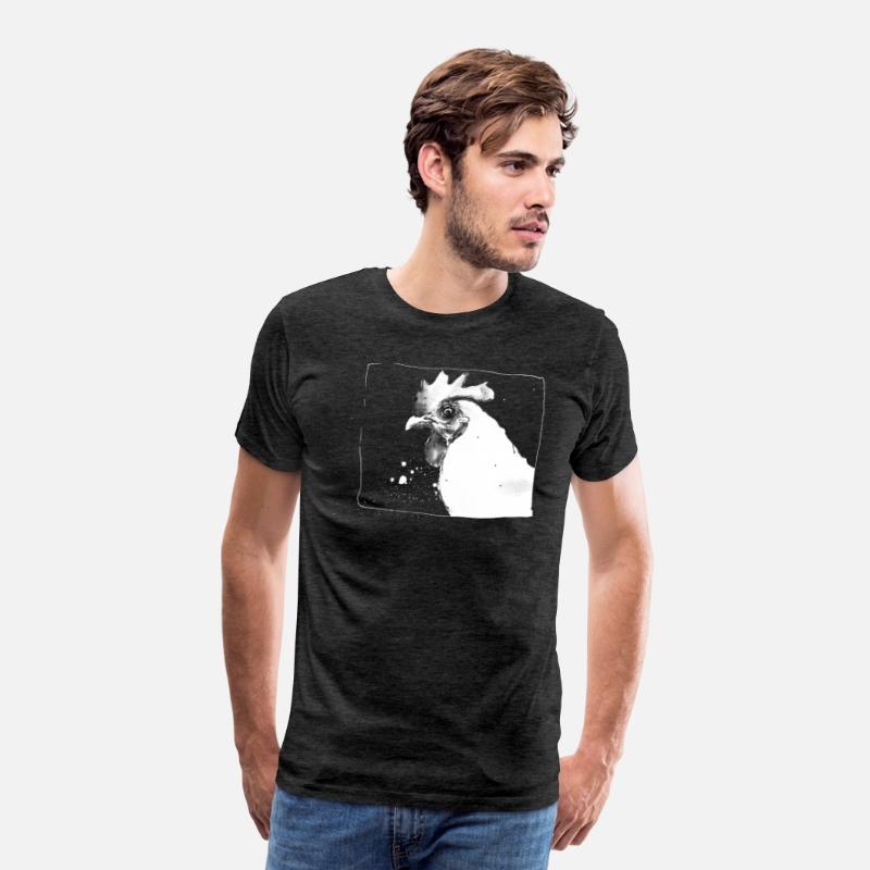 Funny Crazy Chicken | Sketch drawing - white