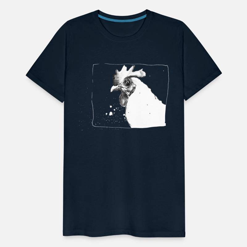 Funny Crazy Chicken | Sketch drawing - white