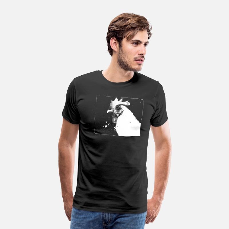 Funny Crazy Chicken | Sketch drawing - white