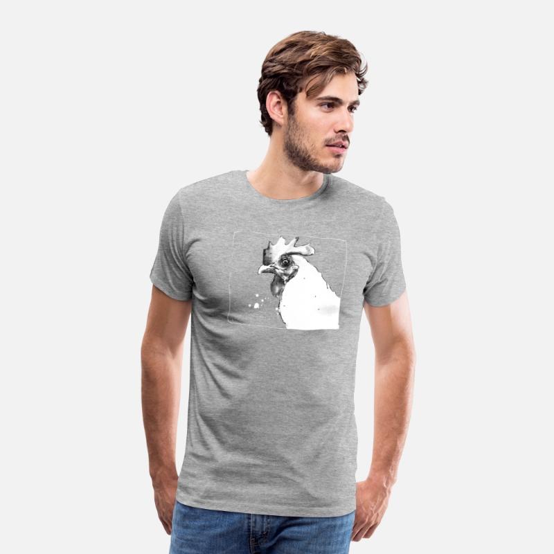 Funny Crazy Chicken | Sketch drawing - white