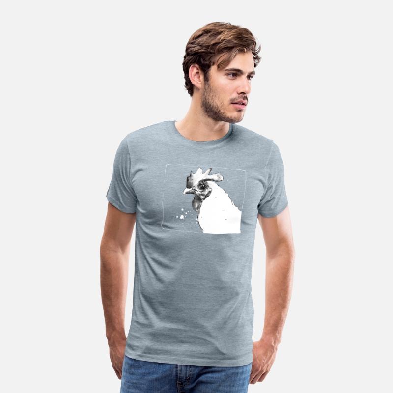 Funny Crazy Chicken | Sketch drawing - white