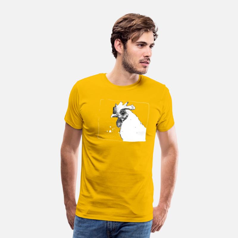 Funny Crazy Chicken | Sketch drawing - white