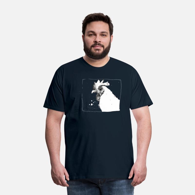 Funny Crazy Chicken | Sketch drawing - white