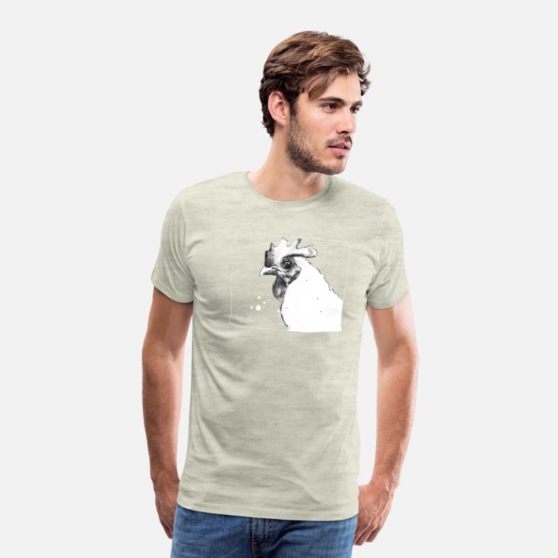 Funny Crazy Chicken | Sketch drawing - white