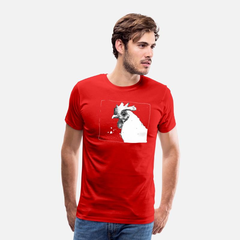 Funny Crazy Chicken | Sketch drawing - white