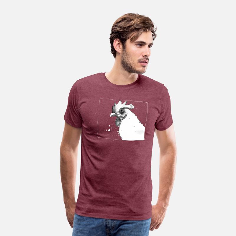 Funny Crazy Chicken | Sketch drawing - white
