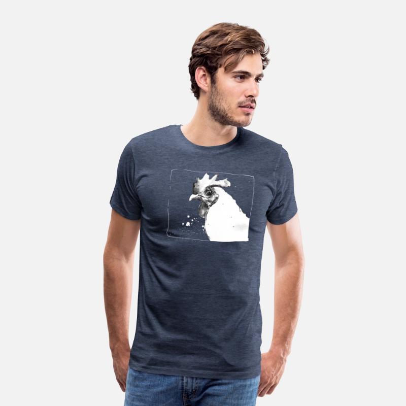 Funny Crazy Chicken | Sketch drawing - white