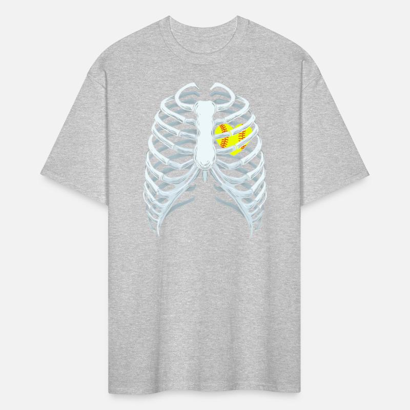 Funny Softbal Heart Skeleton Rib Cage Halloween