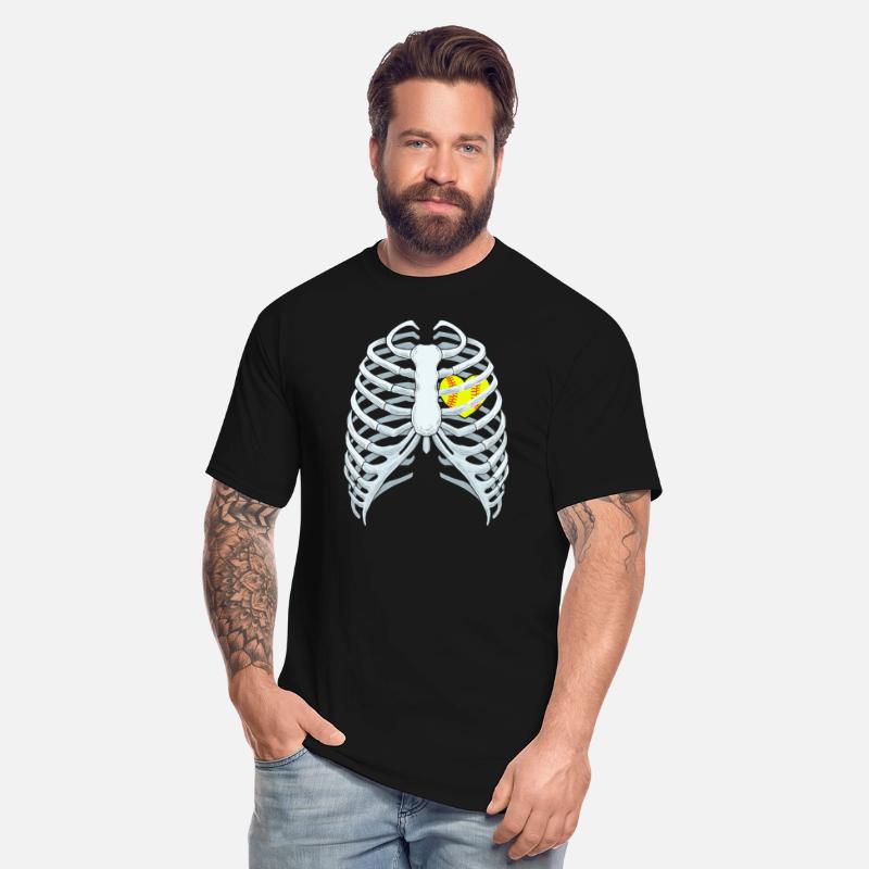 Funny Softbal Heart Skeleton Rib Cage Halloween
