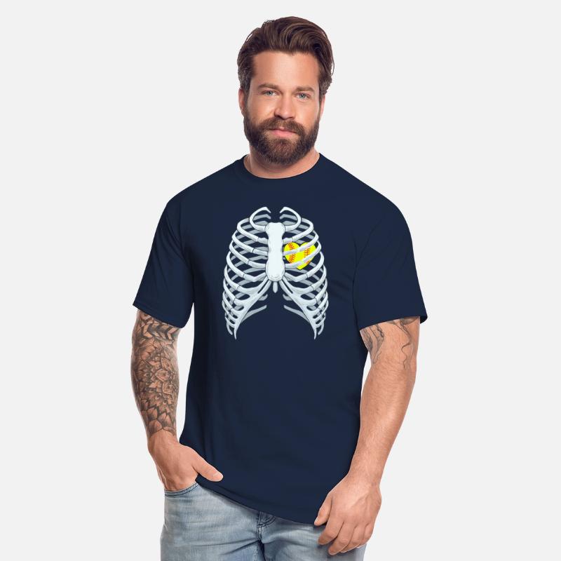Funny Softbal Heart Skeleton Rib Cage Halloween