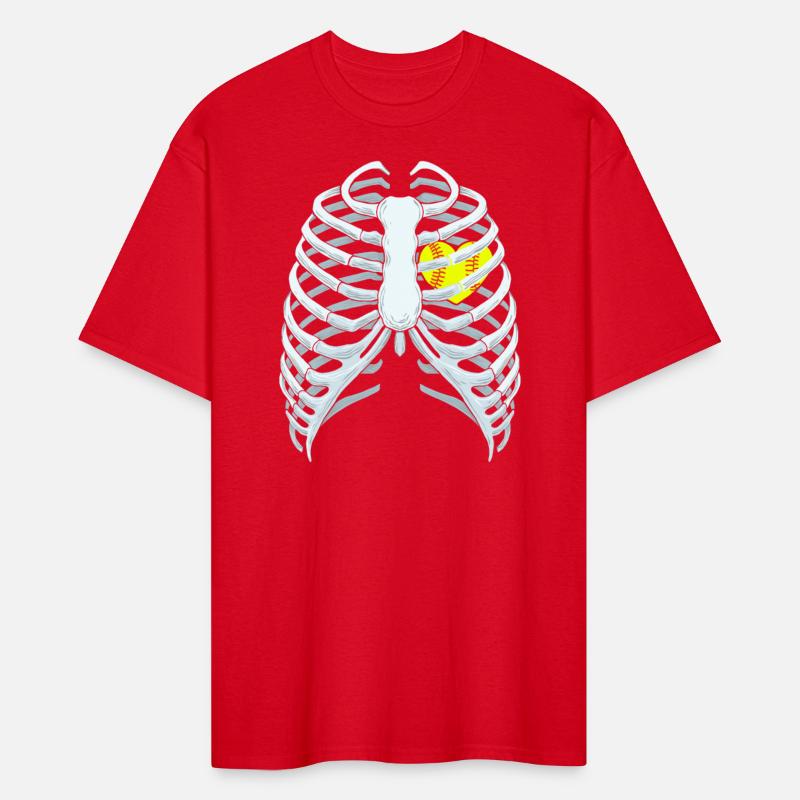 Funny Softbal Heart Skeleton Rib Cage Halloween