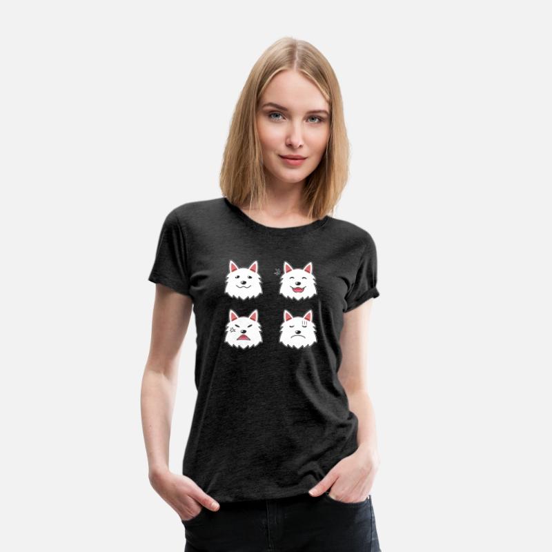 Funny White Dog Cartoon Faces