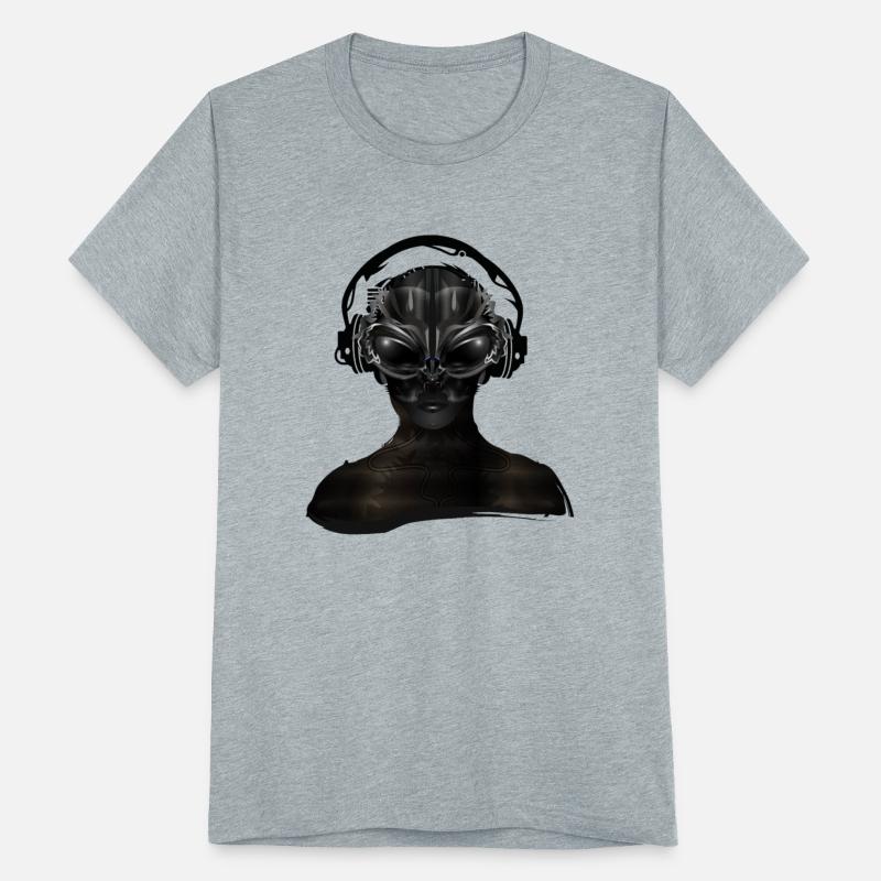 futuristic cyborg creature with headphones