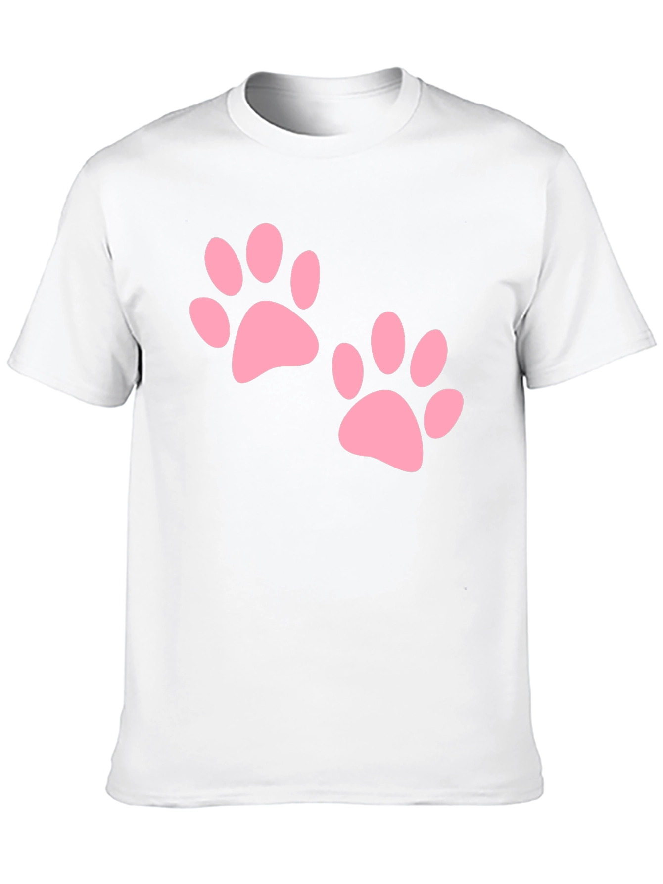 Black Tee with Pink Paw Prints