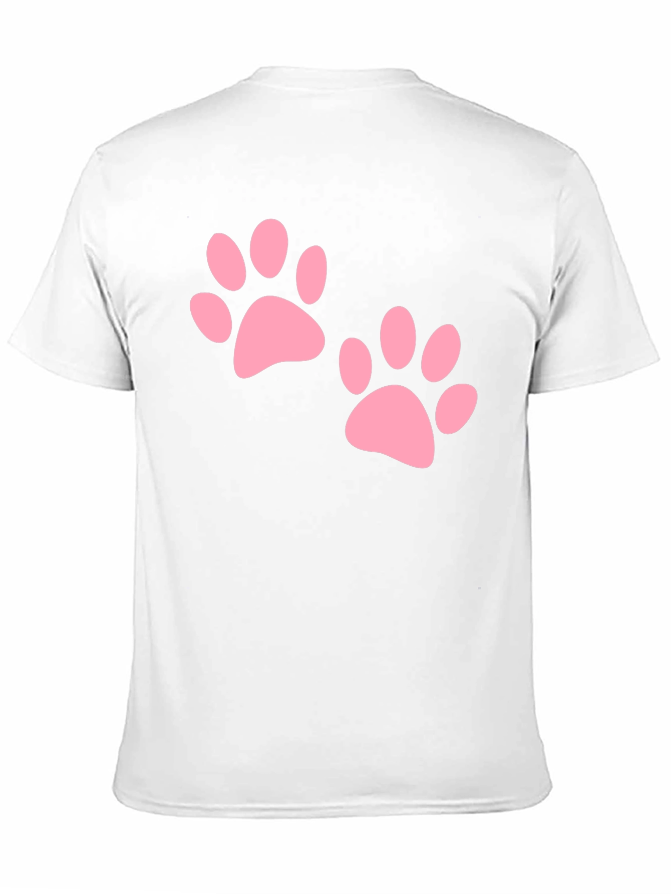 Black Tee with Pink Paw Prints