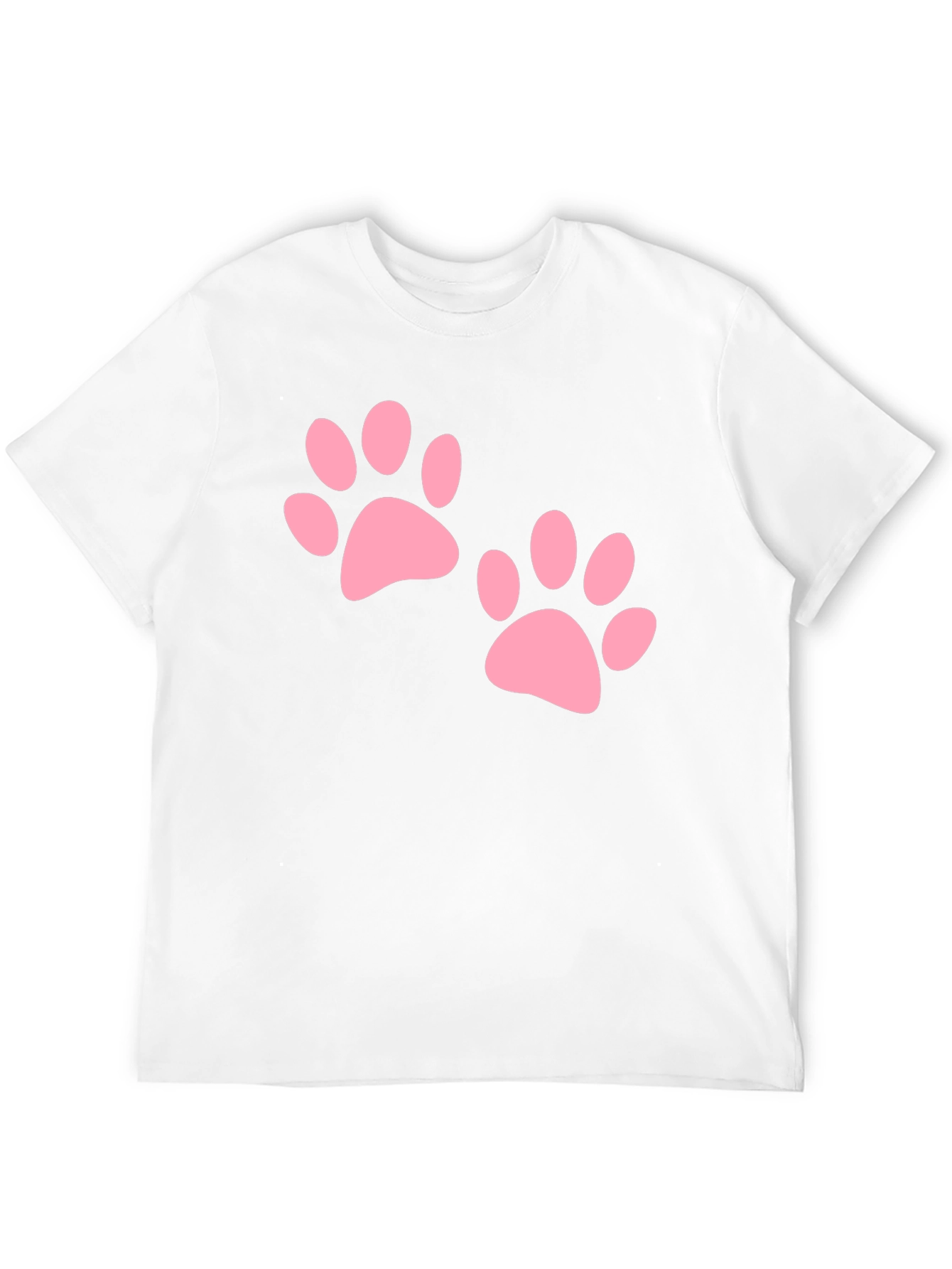 Black Tee with Pink Paw Prints