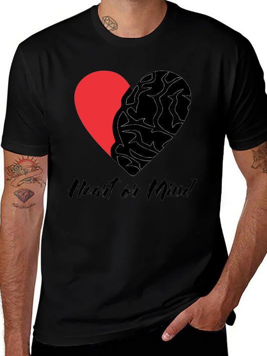 Heart or Mind Graphic Tee - Cotton Blend T-Shirt