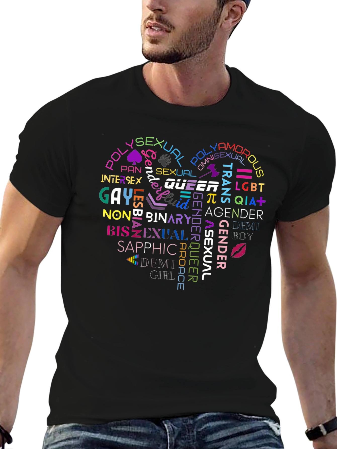 LGBTQ+ Pride Heart T-Shirt - Support Equality