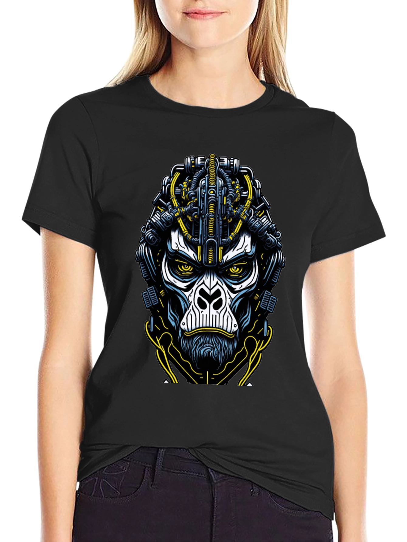 Cyborg Ape Graphic T-Shirt