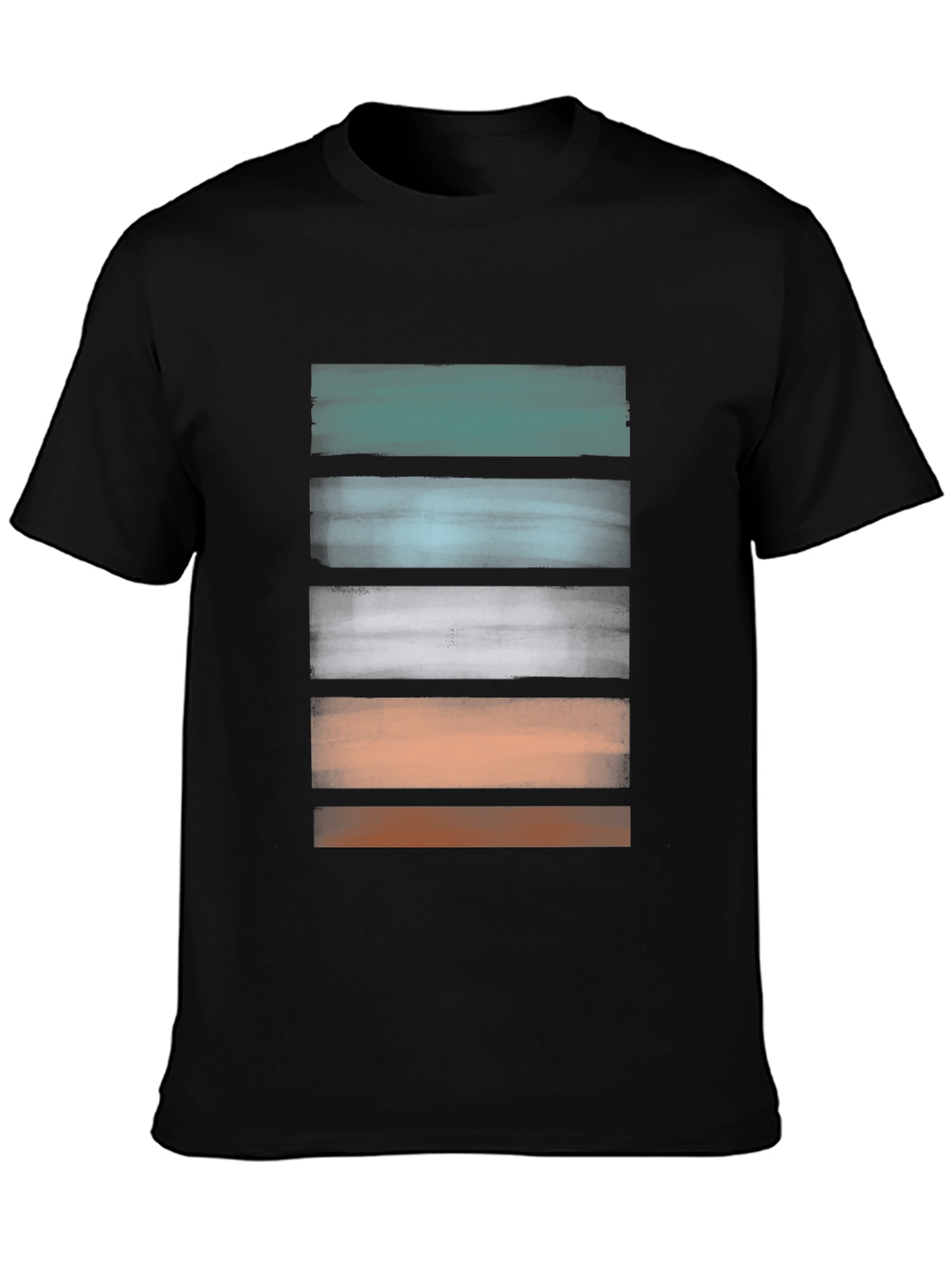 Abstract Stripe Graphic Tee - Modern Casual Shirt