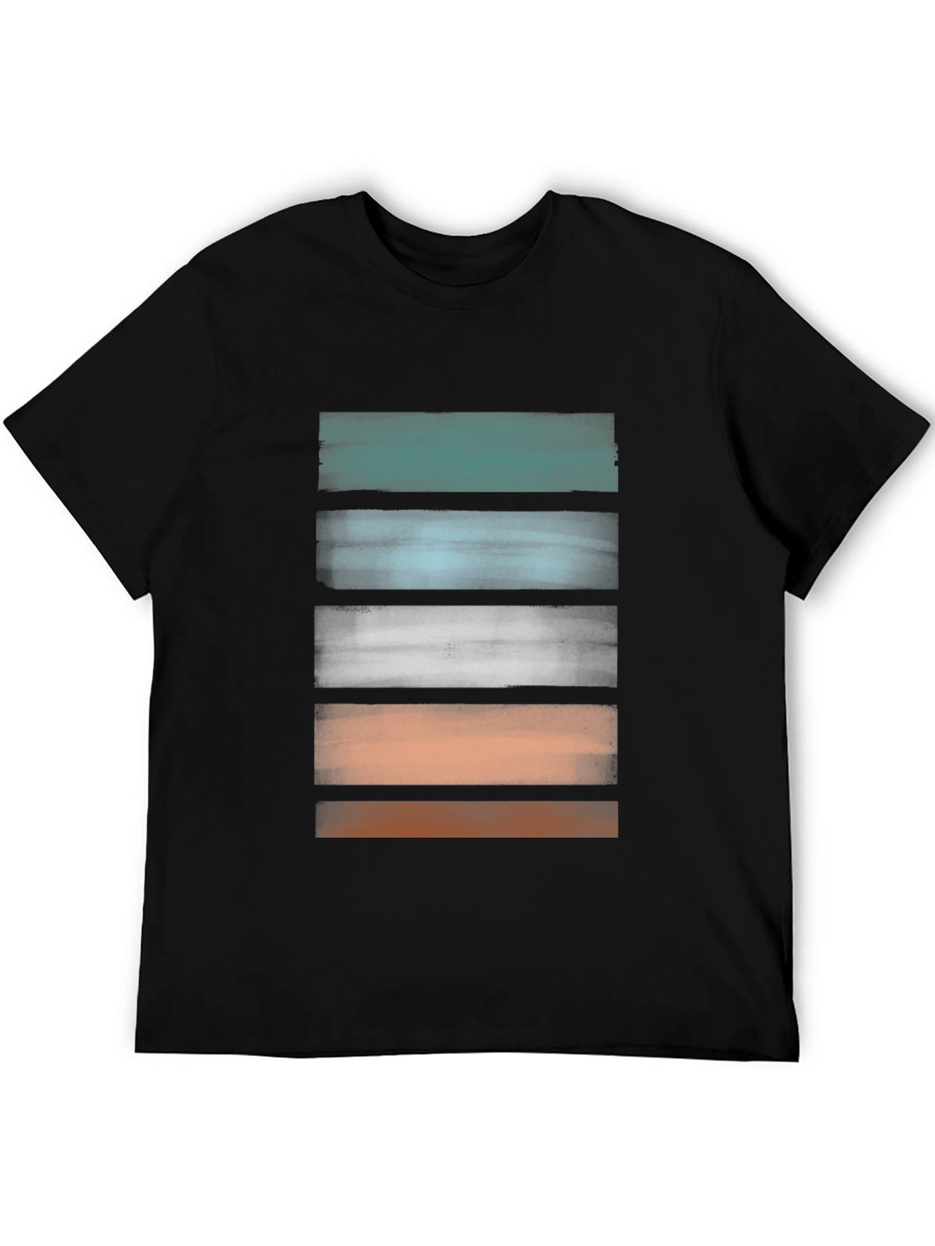 Abstract Stripe Graphic Tee - Modern Casual Shirt