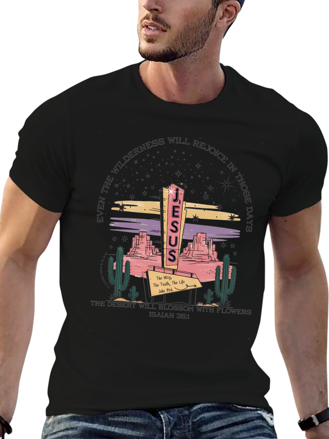 Jesus Desert Graphic T-Shirt - Christian Apparel