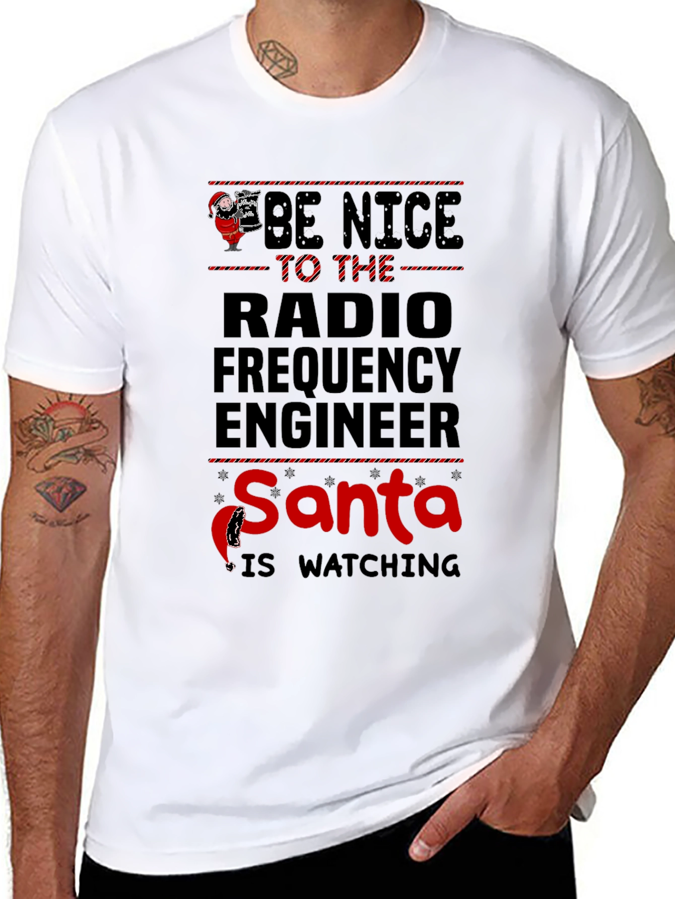 Be Nice to the Radio Engineer Santa T-Shirt