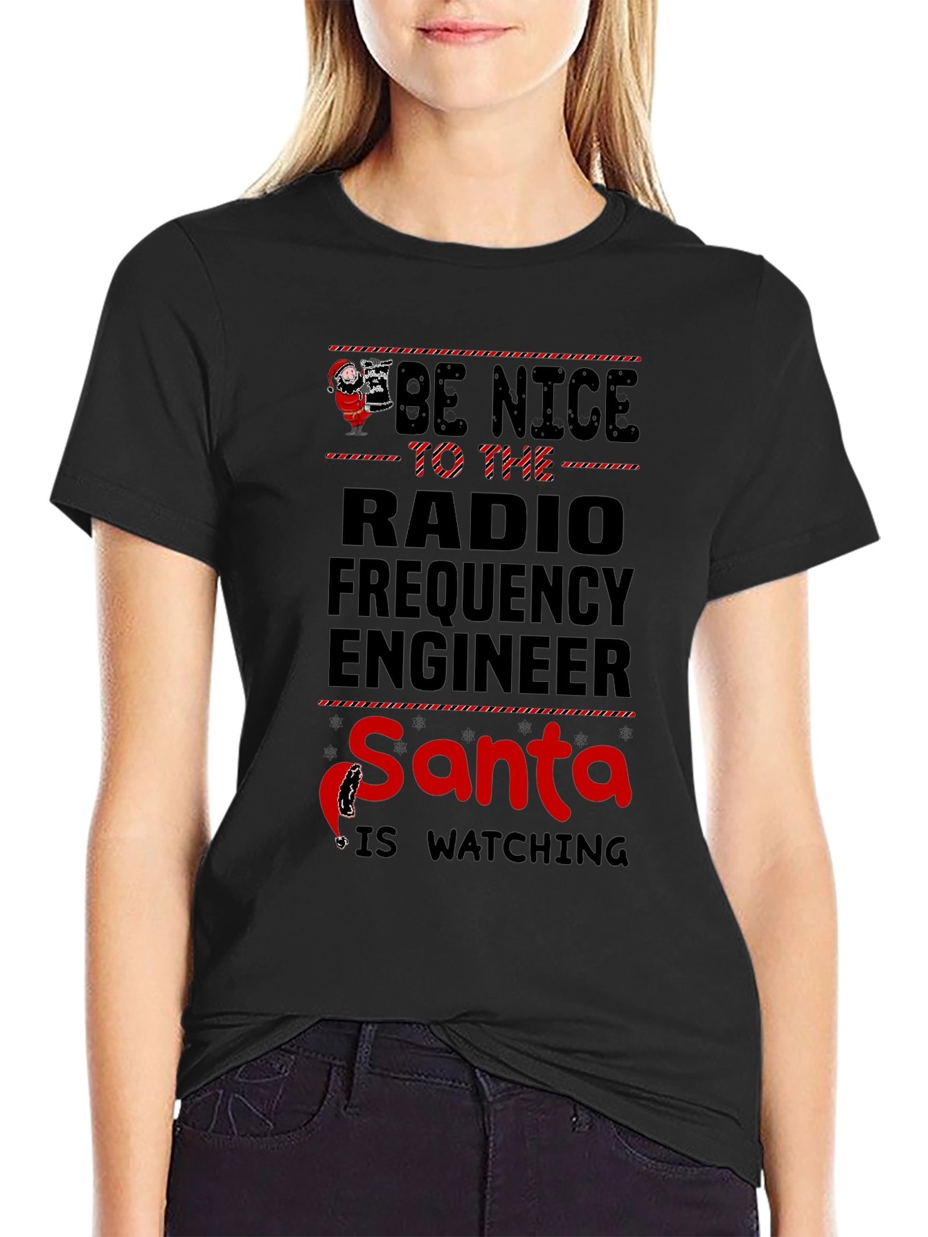 Be Nice to the Radio Engineer Santa T-Shirt