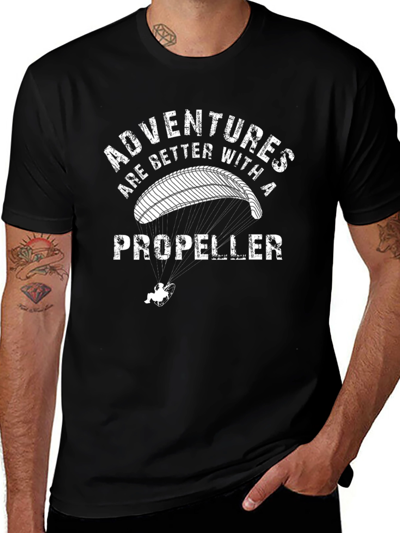 Adventures With A Propeller Black T-Shirt
