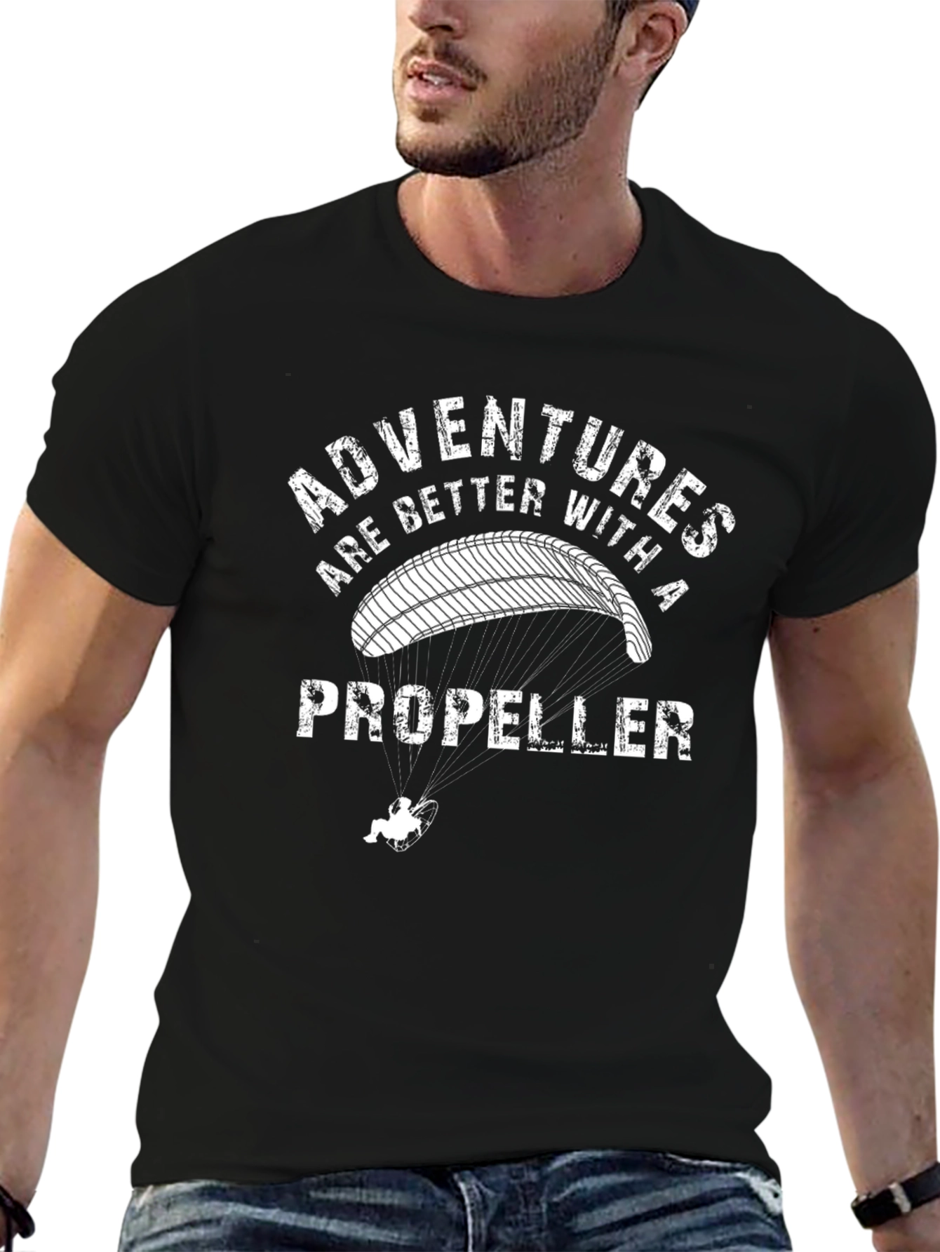 Adventures With A Propeller Black T-Shirt