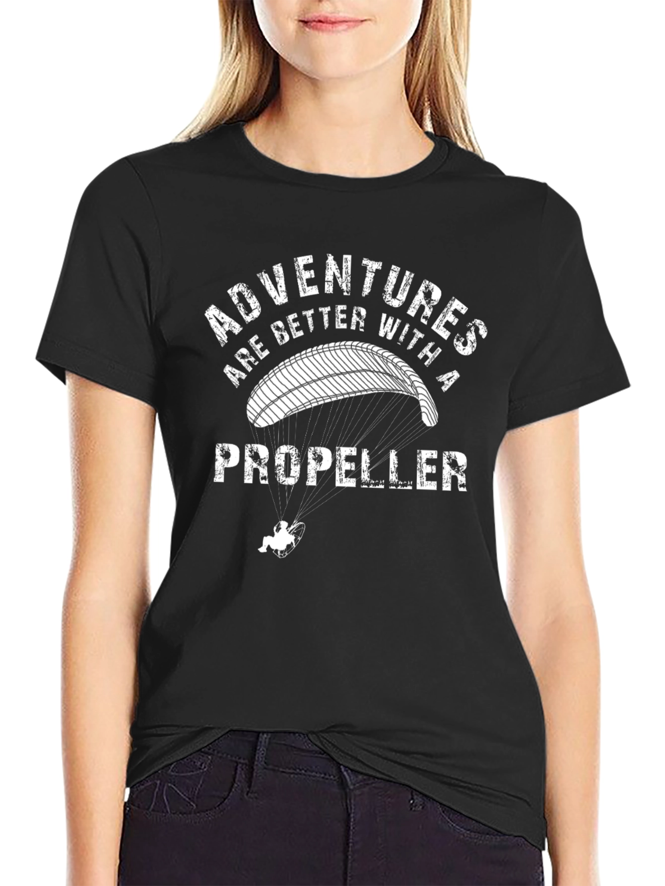 Adventures With A Propeller Black T-Shirt