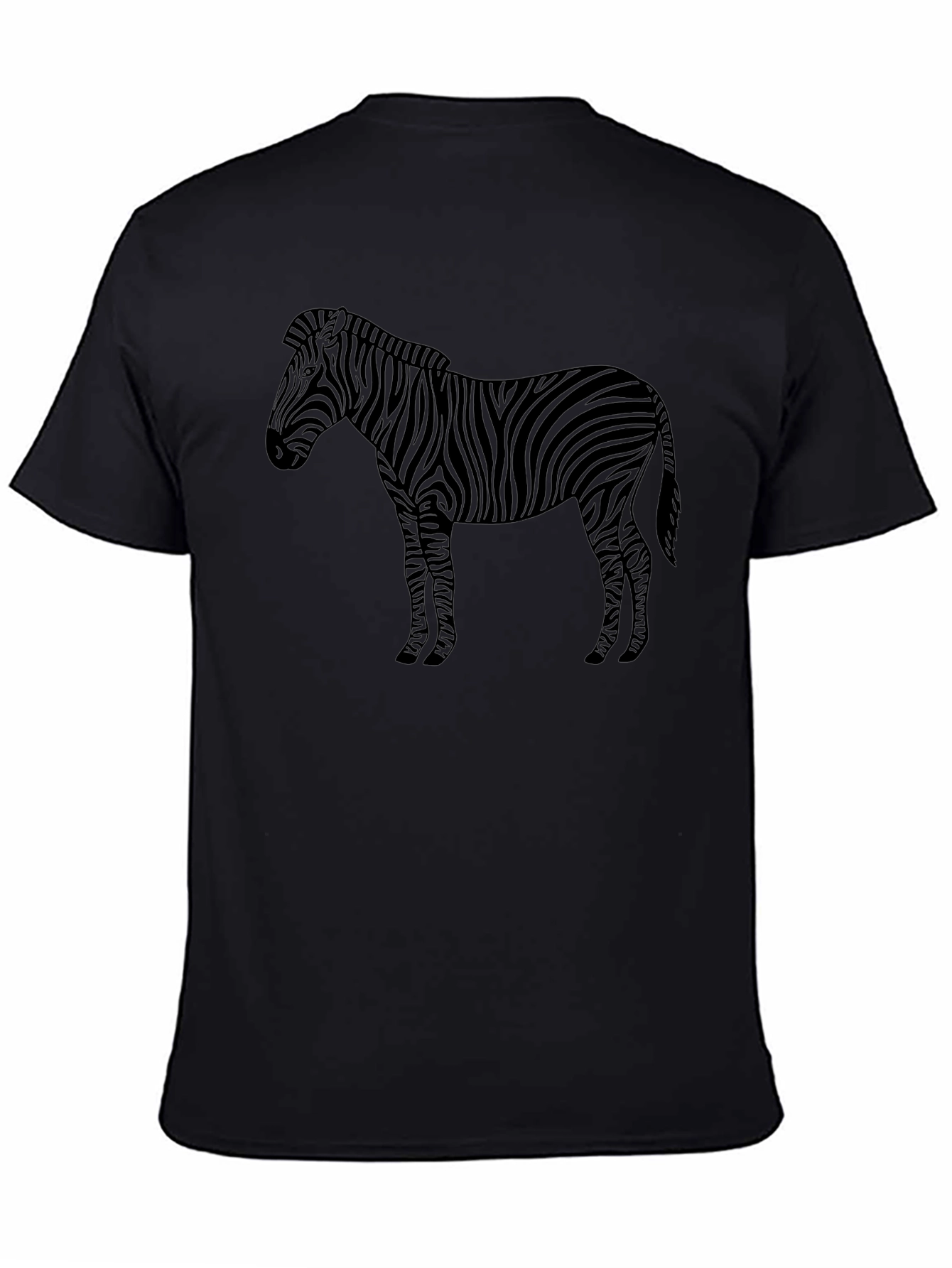 Zebra Print Black T-Shirt - Casual Fashion