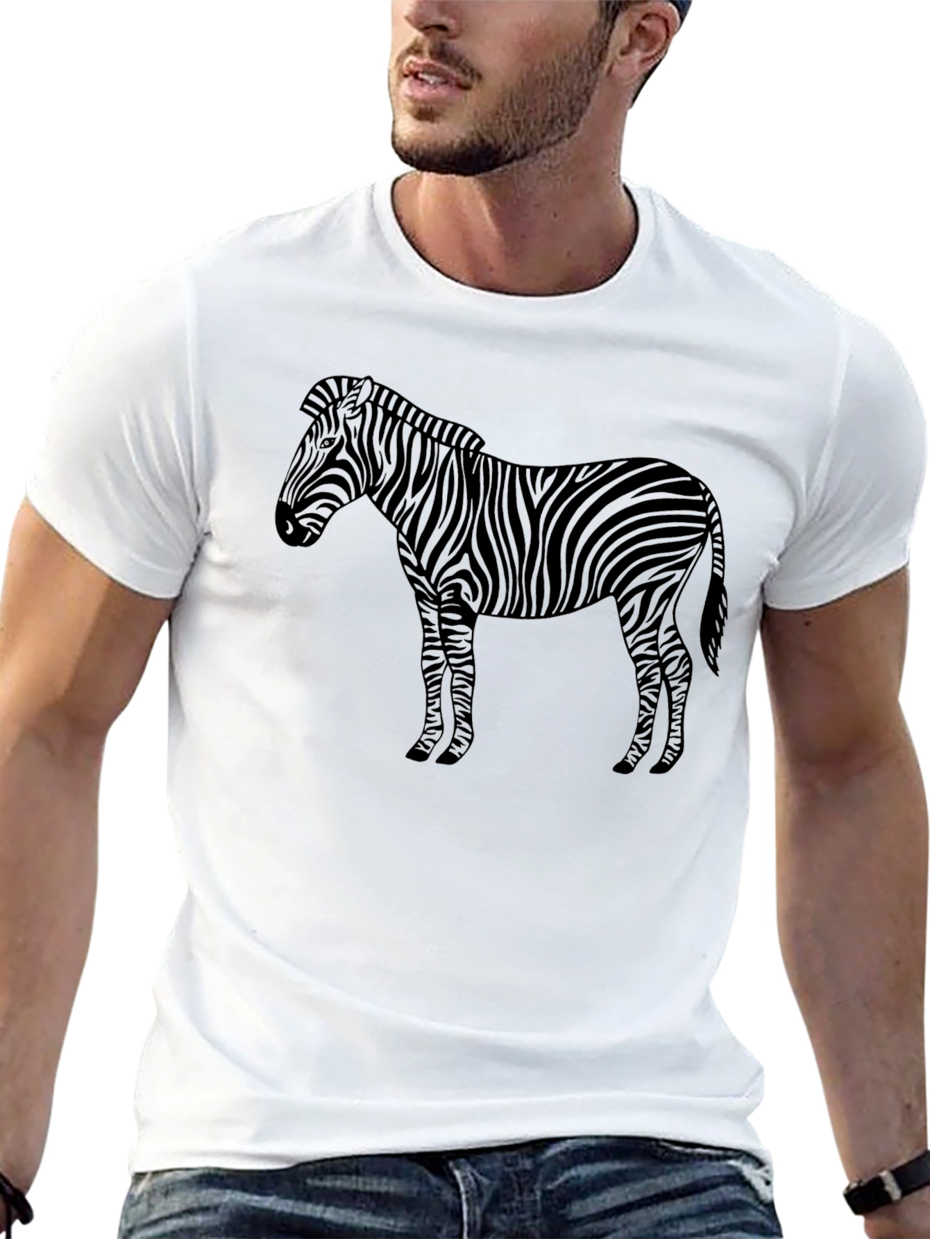 Zebra Print Black T-Shirt - Casual Fashion