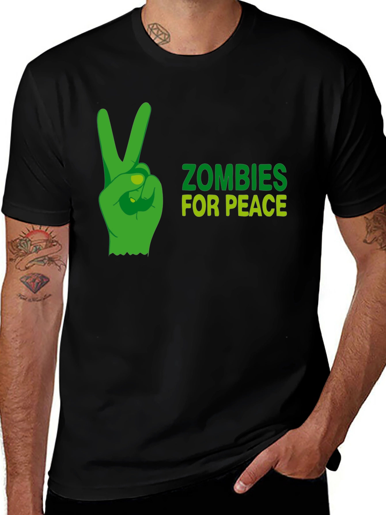 Zombies for Peace Graphic T-Shirt - Black