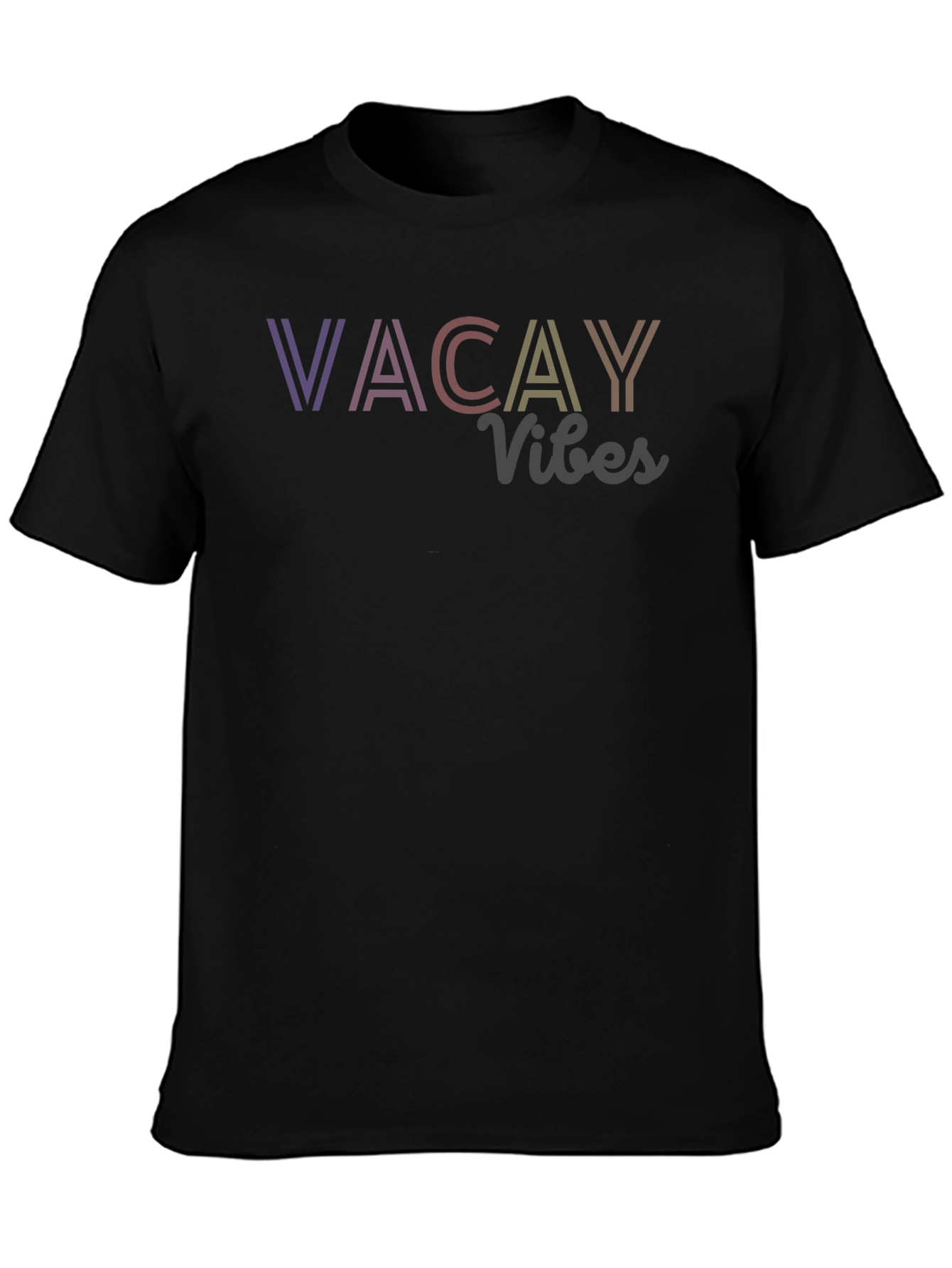 Vacay Vibes Retro Graphic Tee - Black