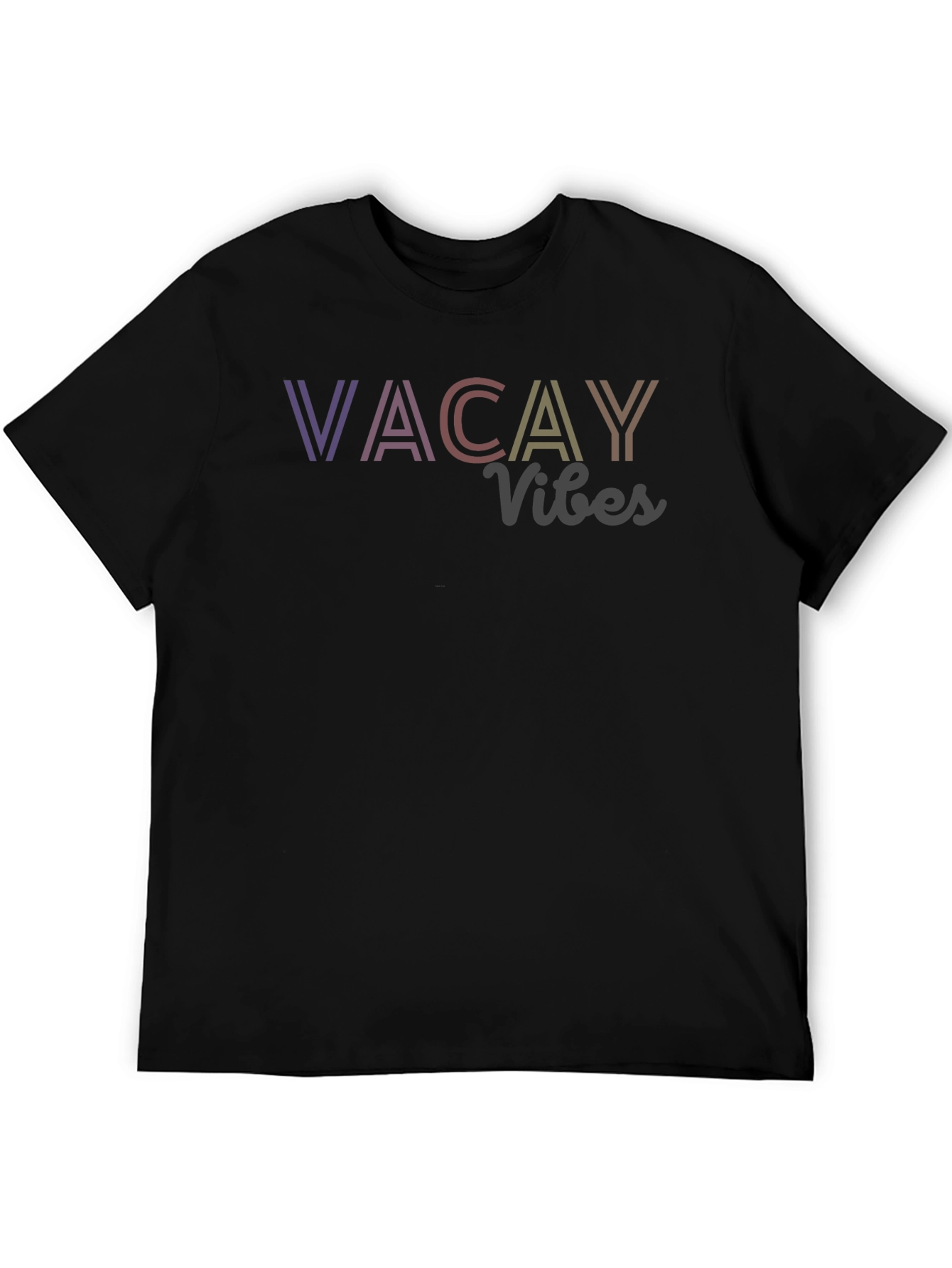 Vacay Vibes Retro Graphic Tee - Black