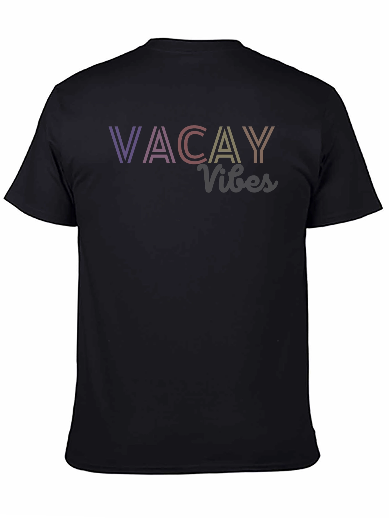 Vacay Vibes Retro Graphic Tee - Black