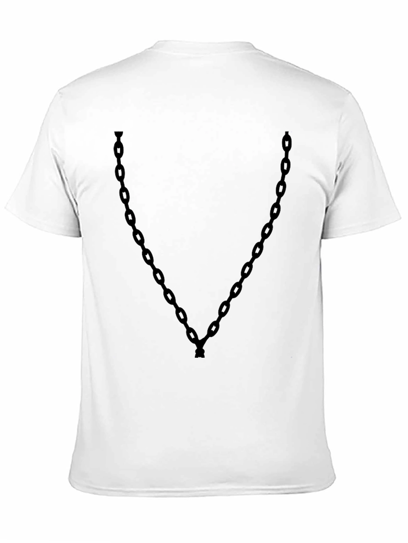 Chain Print Black Crew Neck Tee