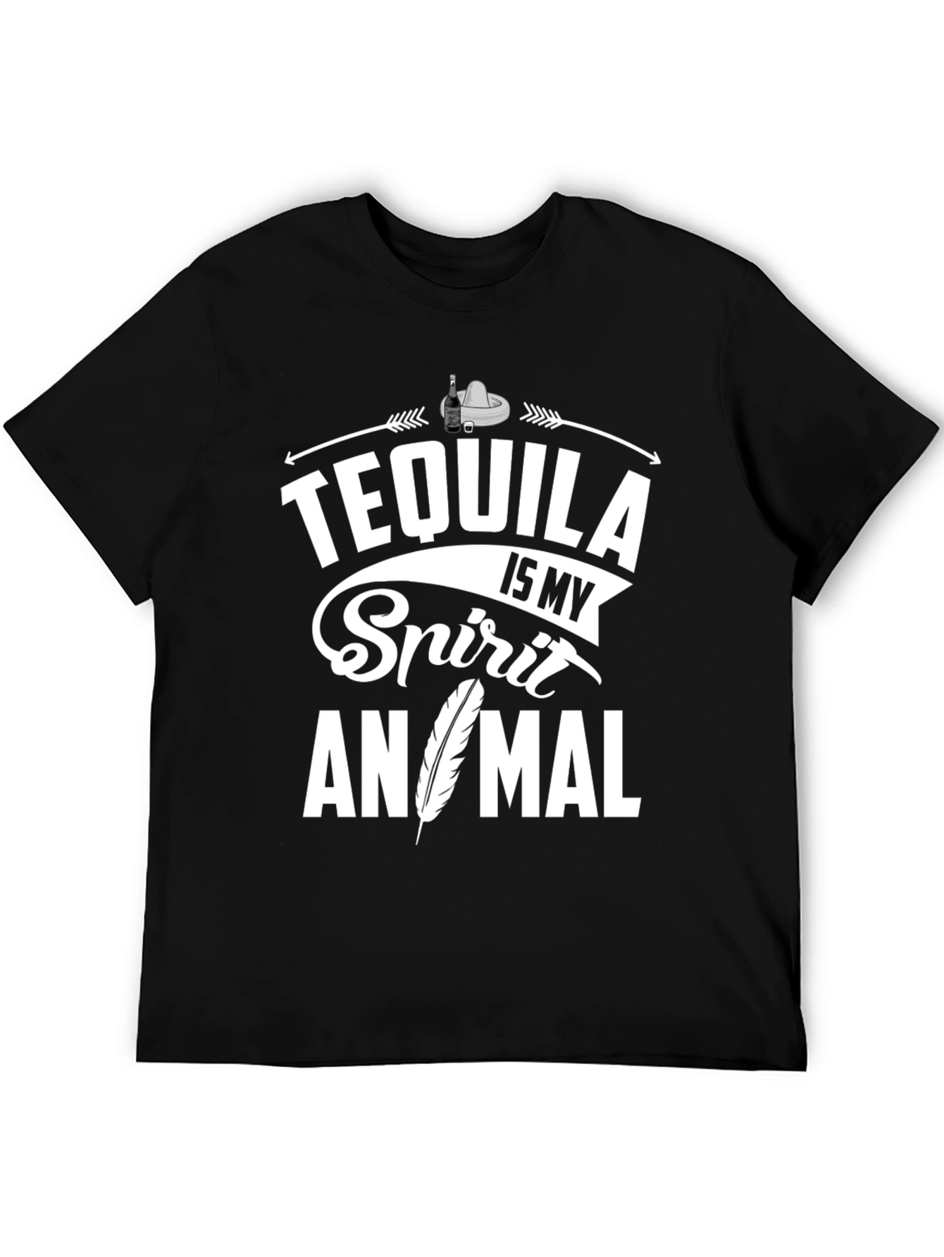 Tequila Is My Spirit Animal T-Shirt - Black
