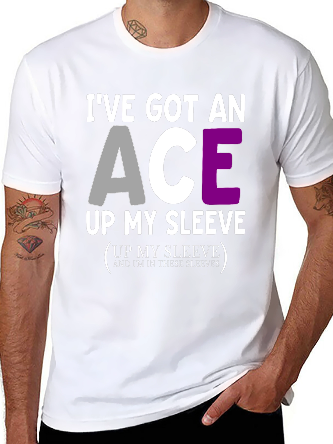 Asexual Pride Ace Up My Sleeve Graphic Tee