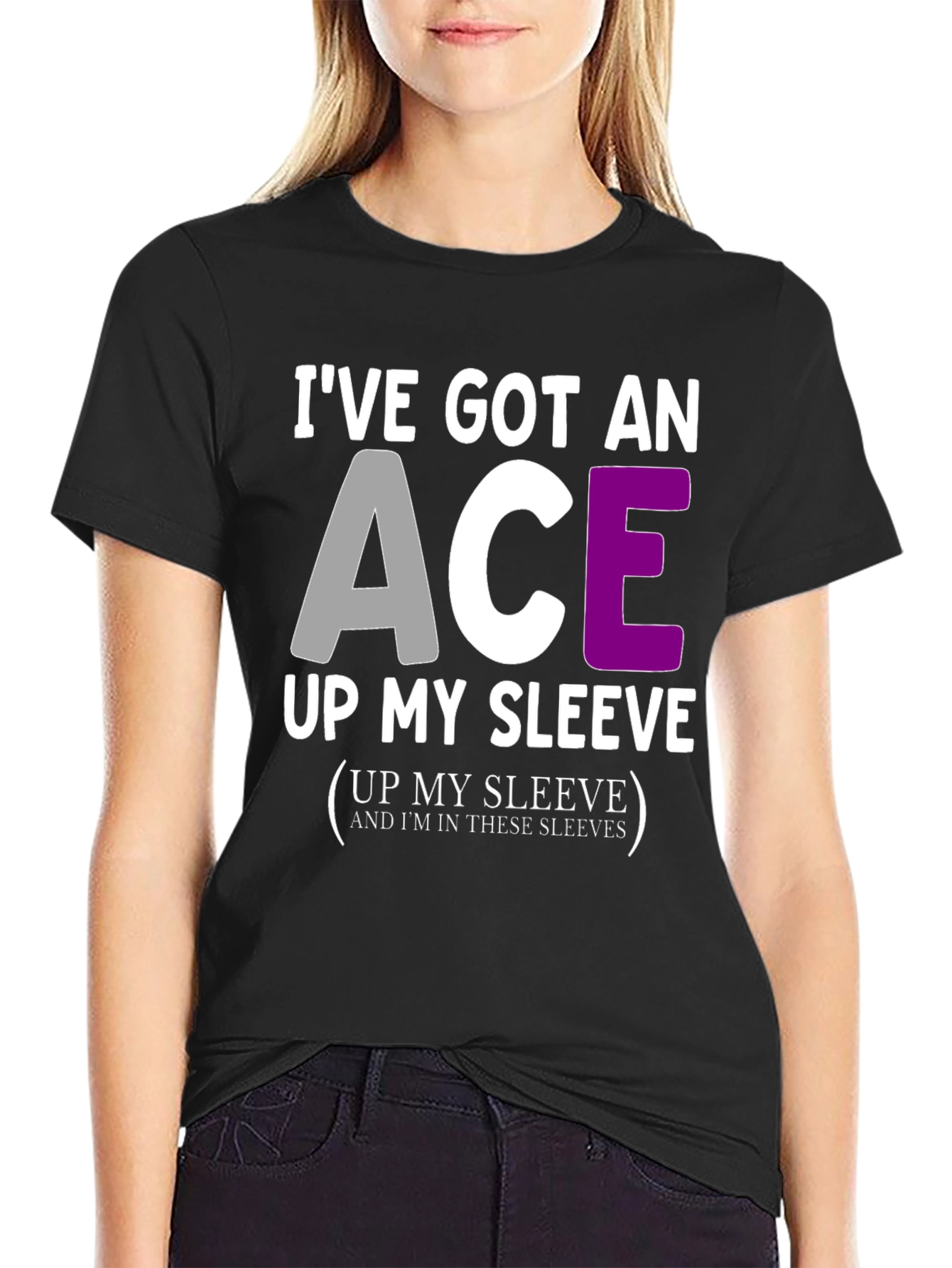 Asexual Pride Ace Up My Sleeve Graphic Tee