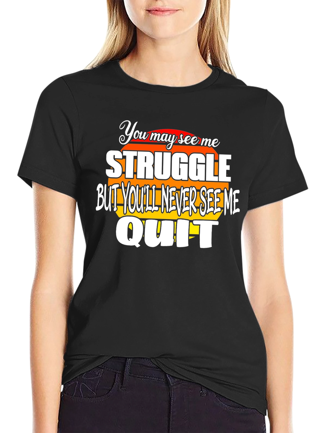 Struggle Quit Graphic T-Shirt - Motivational Design