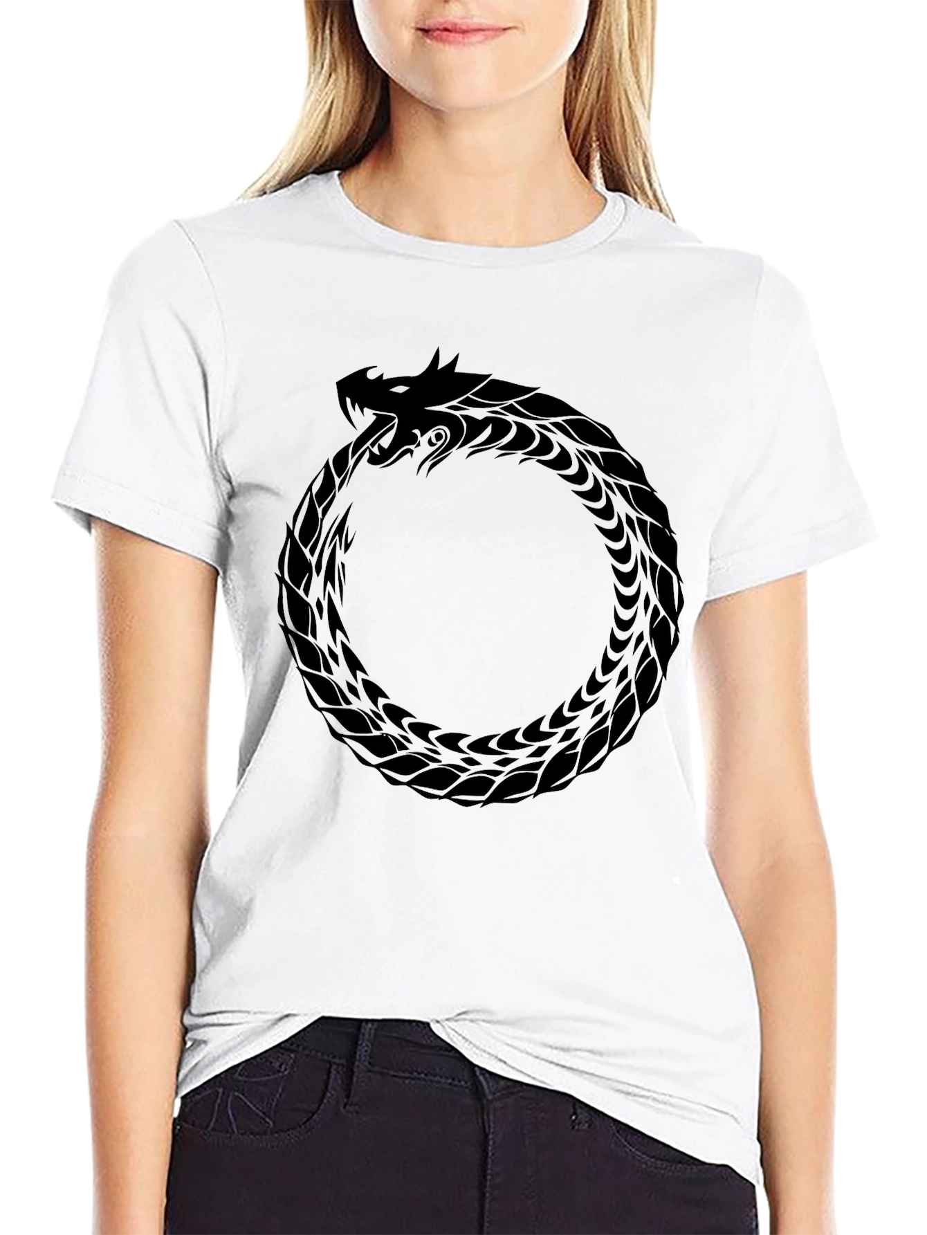 Ouroboros Snake T-Shirt - Black Graphic Tee