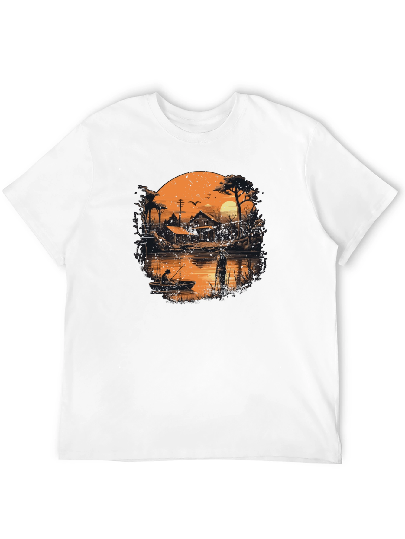 Fishing at Sunset Graphic T-Shirt